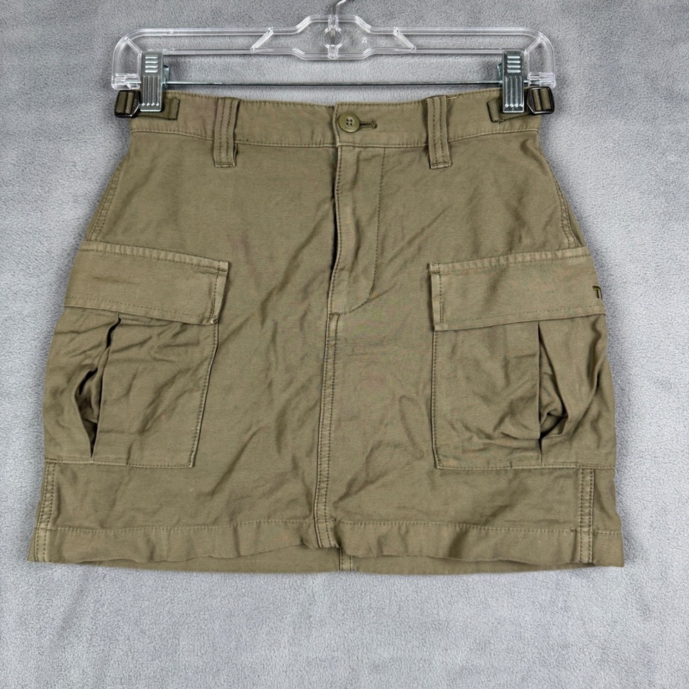 Aritzia TNA Surplus Division Olive Green Cargo Mini Skirt Cotton Utility Size 0